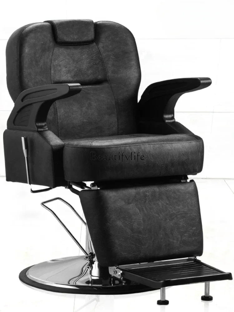 Men\'s Hair Chair Can Be Put down and Cut Hair Oil Head High-End High-End Barber Shop Chair