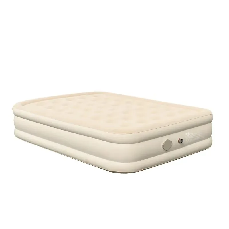 Portable Double Inflatable Camping Mattress with Built-in Pillow Pump Waterproof Air Bed for Outdoor Use