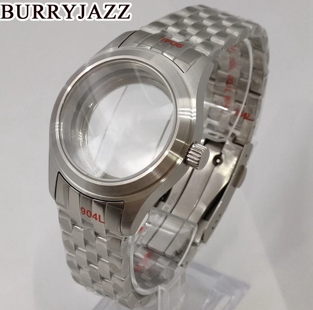 

BURRYJAZZ 36mm/39mm NH34 NH35 NH36 NH38 NH39 NH70 NH72 ETA2824 PT5000 Watch Case Silver Stainless Steel With Sapphire Glass