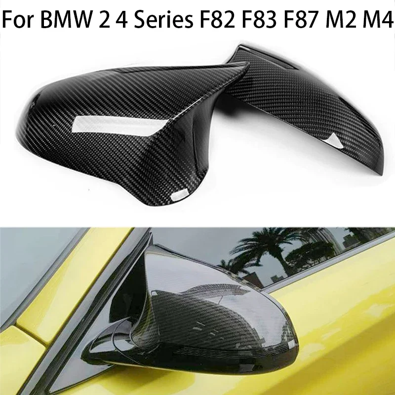 

For BMW 2 4 series F82 F83 F87 M2 M4 2013-2021 Real Carbon Fiber Car Side Mirror Cover Caps Left/Right Driver Replacement