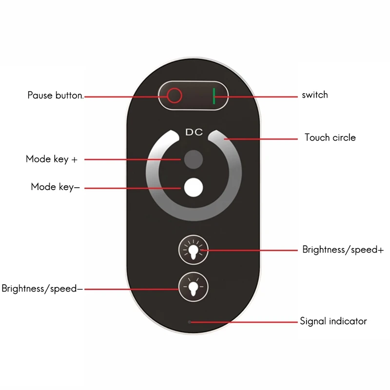 LED Controller RF Wireless Press Remote Control Low-Voltage Single-Channel Synchronous LED Monochrome Controller 12-24V