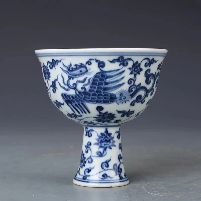 

Antique MingDynasty porcelain cup,blue & white bird cup,hand painted crafts,Decoration,Collection&Adornment