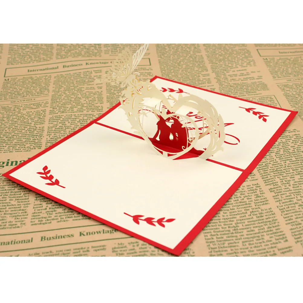 

Greeting Cards 3D Three-dimensional up Greething Invitation Valentines Day Greetings