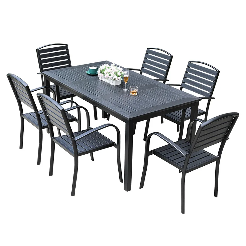 

Outdoor preservative wood tables and chairs balcony courtyard garden outdoor tea table coffee milk tea shop outside