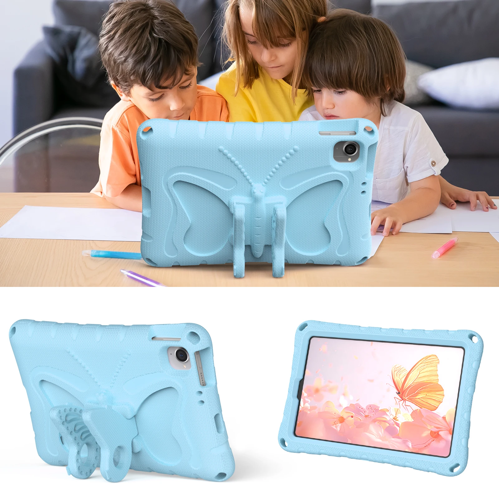 Детский чехол из ЭВА для Xiaomi Redmi K Pad 8,8 дюйма, 2025 г., милый мультяшный 3D-подставка, противоударный чехол с большой бабочкой для Redmi KPad 8,8 дюйма