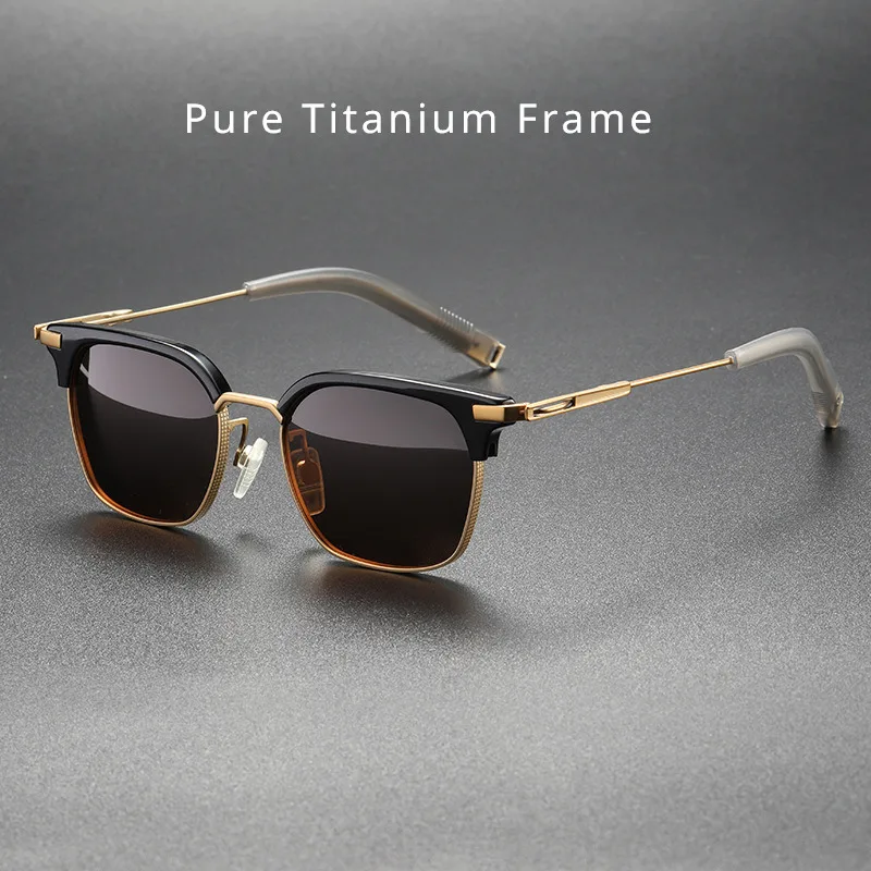 

2024 New Pure Titanium Frame Sunglasses Sun Protection and UV Protection Outdoor Fashion Trend Men Women Sunglasses Ultra Light