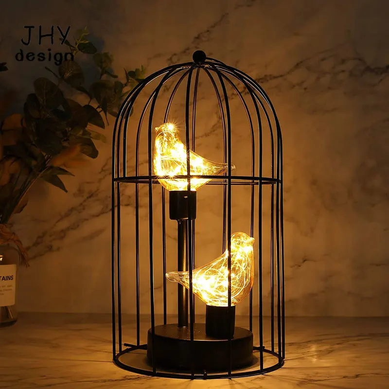 

Birdcage Decorative Lamp Battery Operated 12" Tall Cordless Warm White Fairy Lights Bird Bulb for Bedroom Wedding Xmas