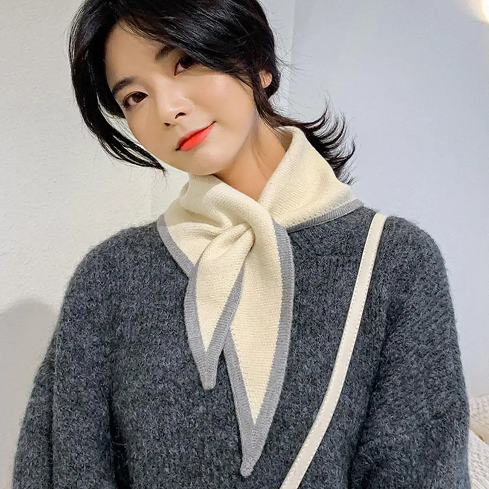 المرأة وشاح الثلاثي وشاح مع حواف الإناث الياقات وهمية صغيرة وشاح شال قميص كاذبة طوق ل سترة الصوف الرقبة أدفأ