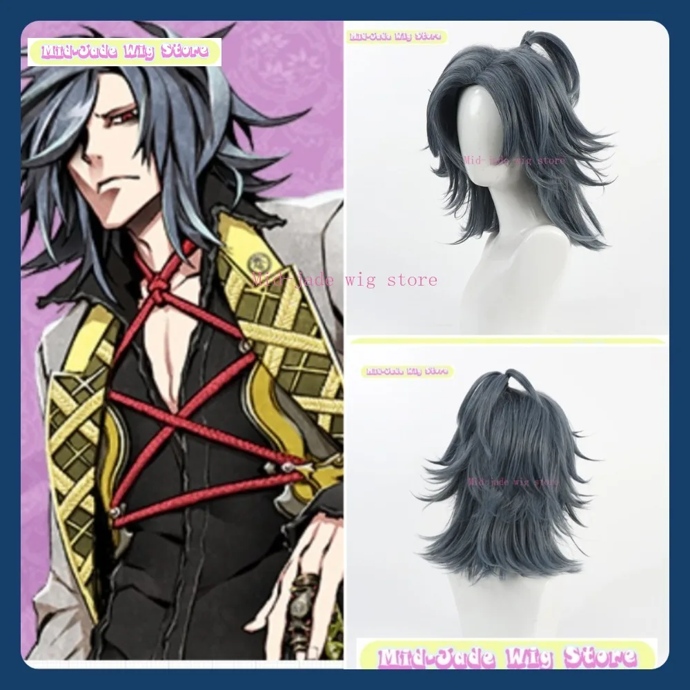 

Mid-jade WigStore Touken Ranbu Oodenta Mitsuyo Cosplay Wig Anime Game Role-playing Synthetic Hair Halloween Party Costumes Props