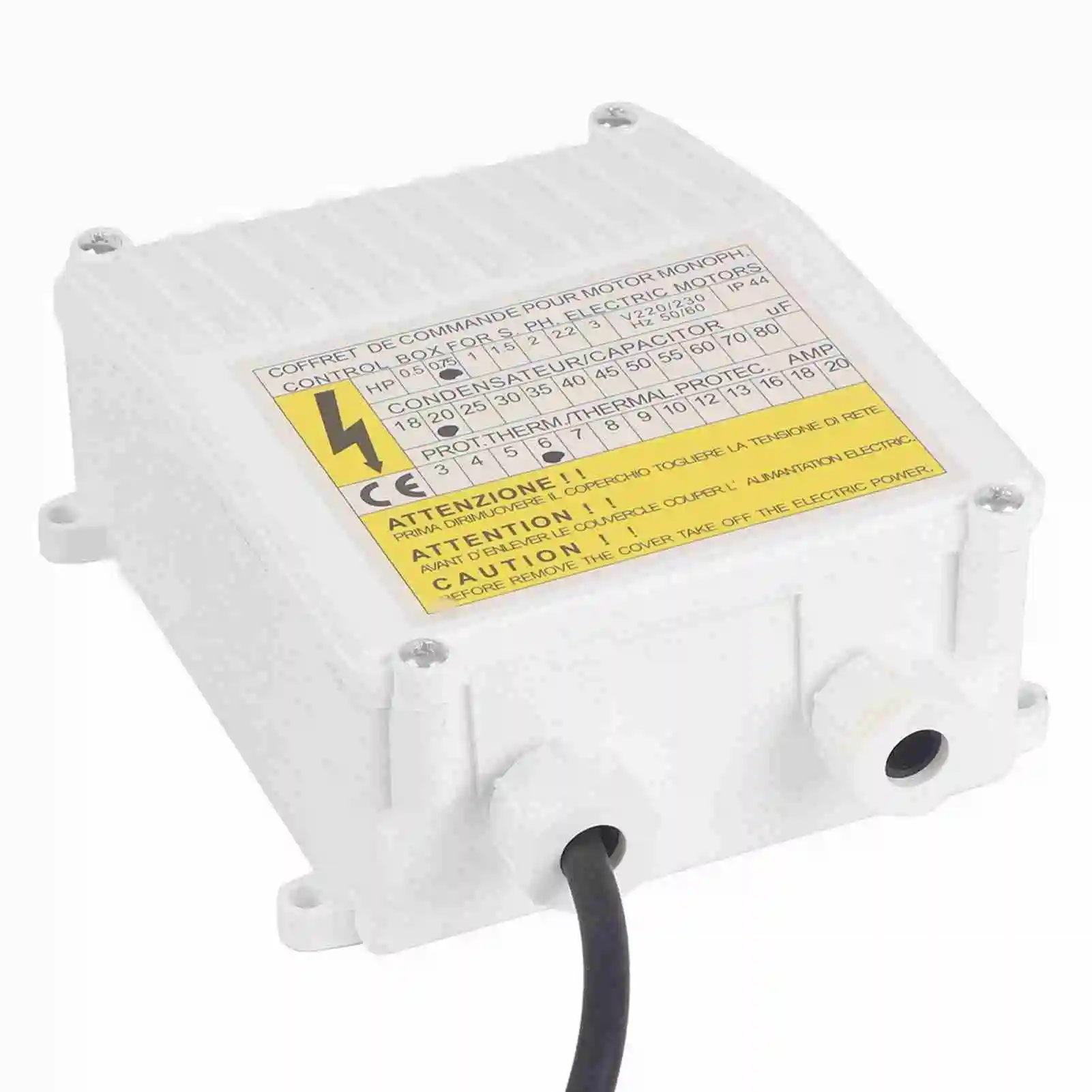 Pump Control Box Bulit in Thermal Protection Circuit Breaker Controller for Deep Well Submersible Household Suction Pumps