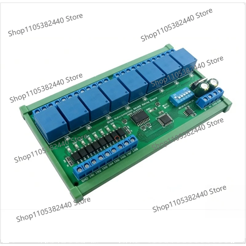 DC 12V 24V 8CH DIN Rail Relay Module Remote Control Switch Board for Smart Home Devices