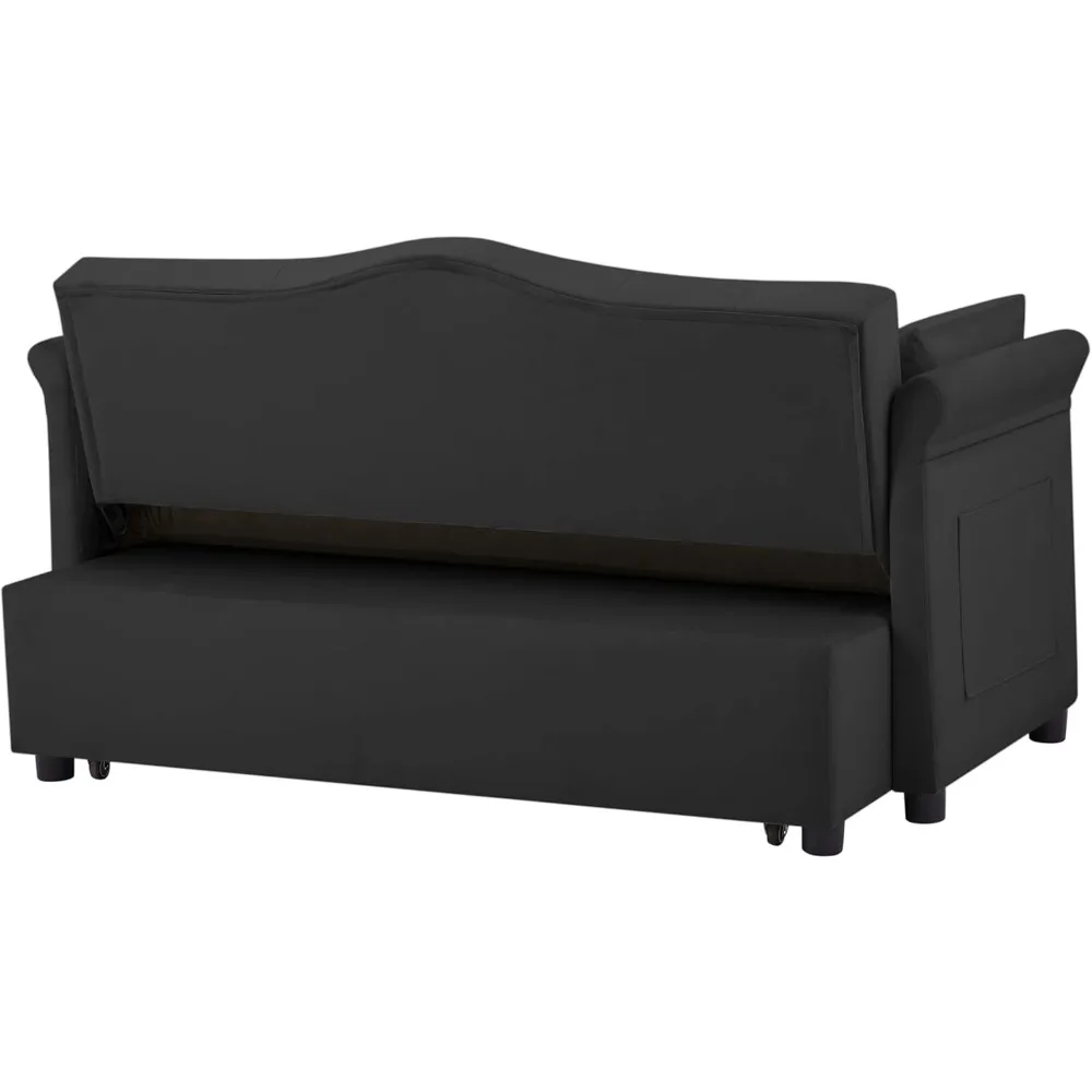 Диван-кровать-трансформер 57 с регулируемой спинкой, шезлонг, подушки, боковым хранилищем — стильное функциональное гостиное пространство