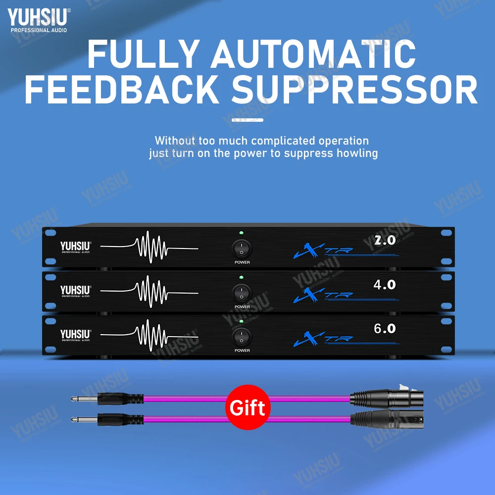 مدمرة ردود الفعل الاحترافية 6 في 6 خارج الأداء مرحلة المؤتمر التلقائي مكافحة عواء KTV ميكروفون تردد شيفتر