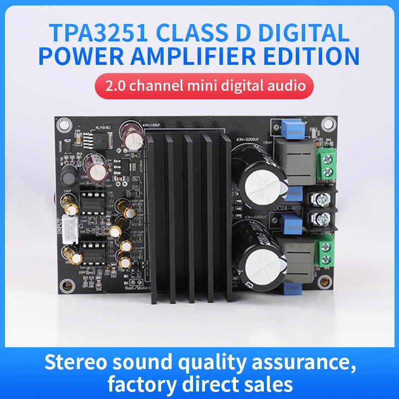 SOTAMIA TPA3251 HIFI Stereo Audio Amplifier 2.0 Channel Sound Amplifier Power Amplifier Board Home Audio Amplifier 300Wx2
