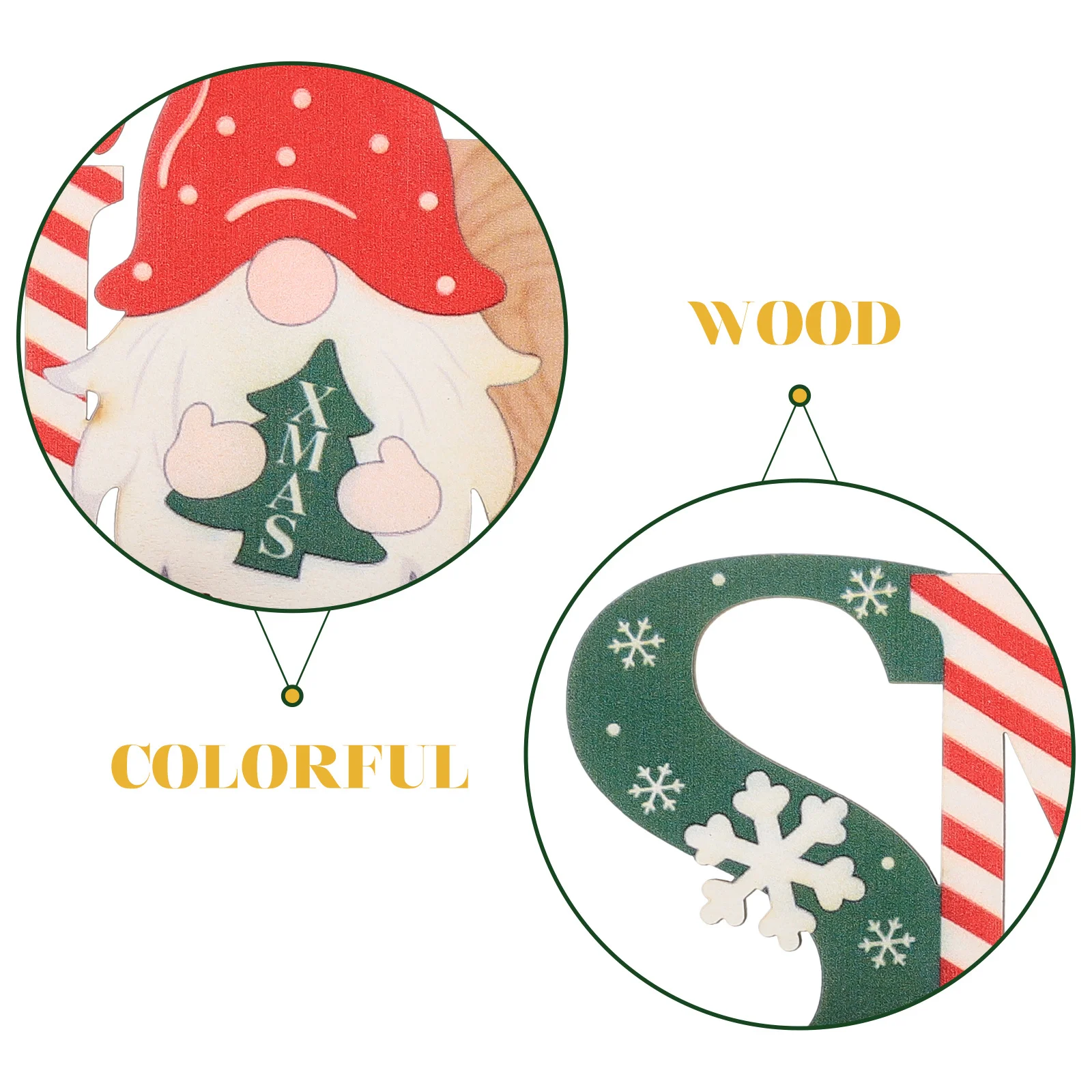 

Adorable Cartoon Christmas Letter Ornament Home Desktop Decoration Scene Layout Adornment Colorful Xmas Wooden Craft Festival