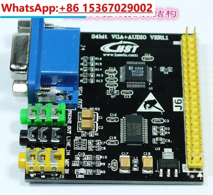 

24-битный модуль дисплея VGA WM8731 ADV7123 Цифровое управление аудио FPGA