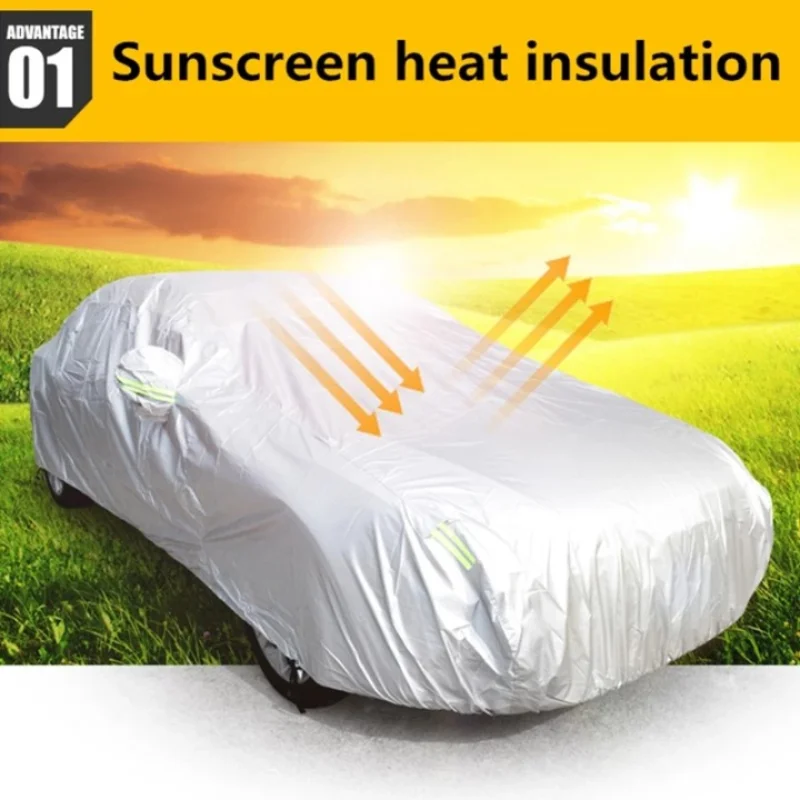 

Car Cover Outdoor Full Exterior Snow Cover Sunshade Dustproof Cover Universal For Hatchback Sedan Suv