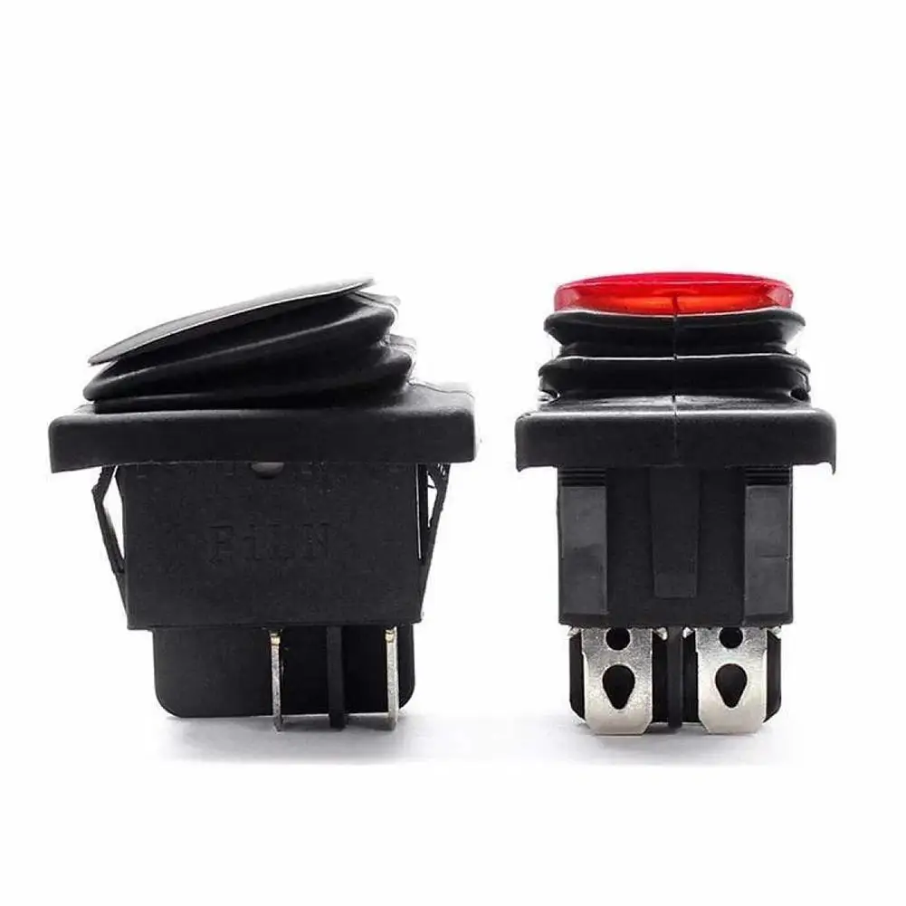 DPST 16A 250VAC Rocker Switch Equipment Round Accessories Electrical For Motor Loads Heavy Duty Rectangular Reset