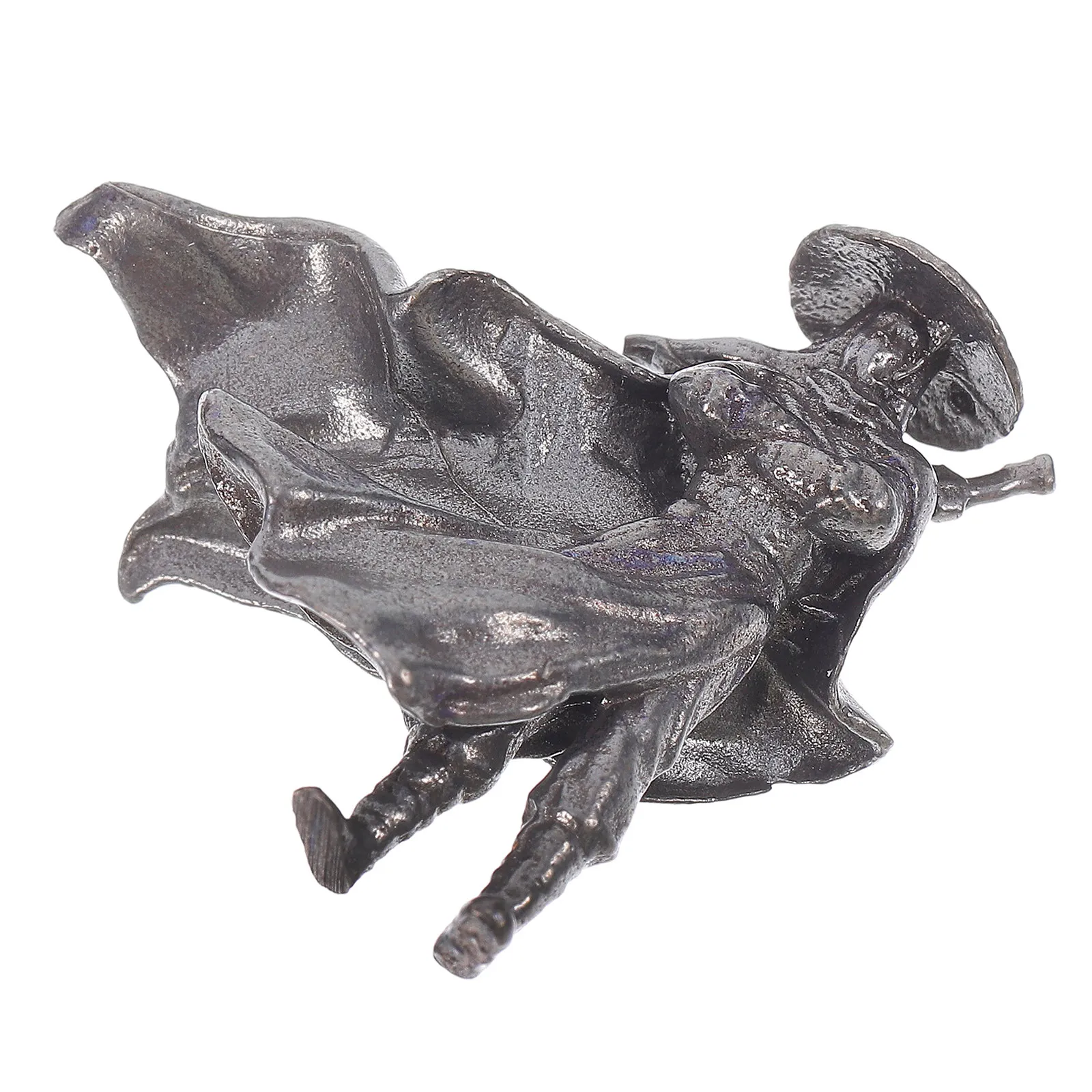 Miniature Ancient Chinese Wuxia Warrior Metal Decoration for Living Room Office Bonsai Miniature Gardening Ornaments
