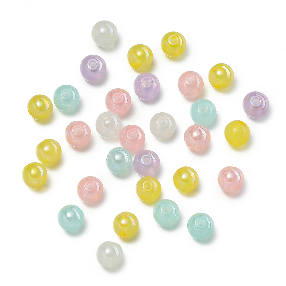 

50Pcs 8mm Acrylic Jelly Colored Beads Round Loose Spacer Beads for Jewelry Making DIY Bracelet Necklace Accessories