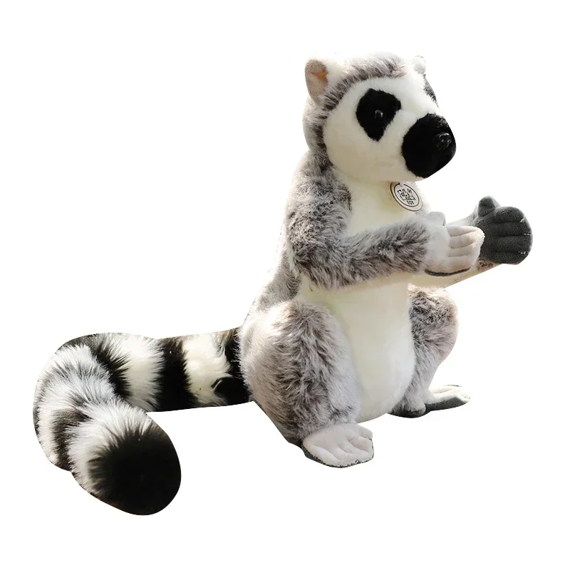 28CM Simulation Lemur Plush Animal Toys Realistic Cute Stuffed Monkey Doll Soft Pillow For Children Boys Birthday Xmas Gifts