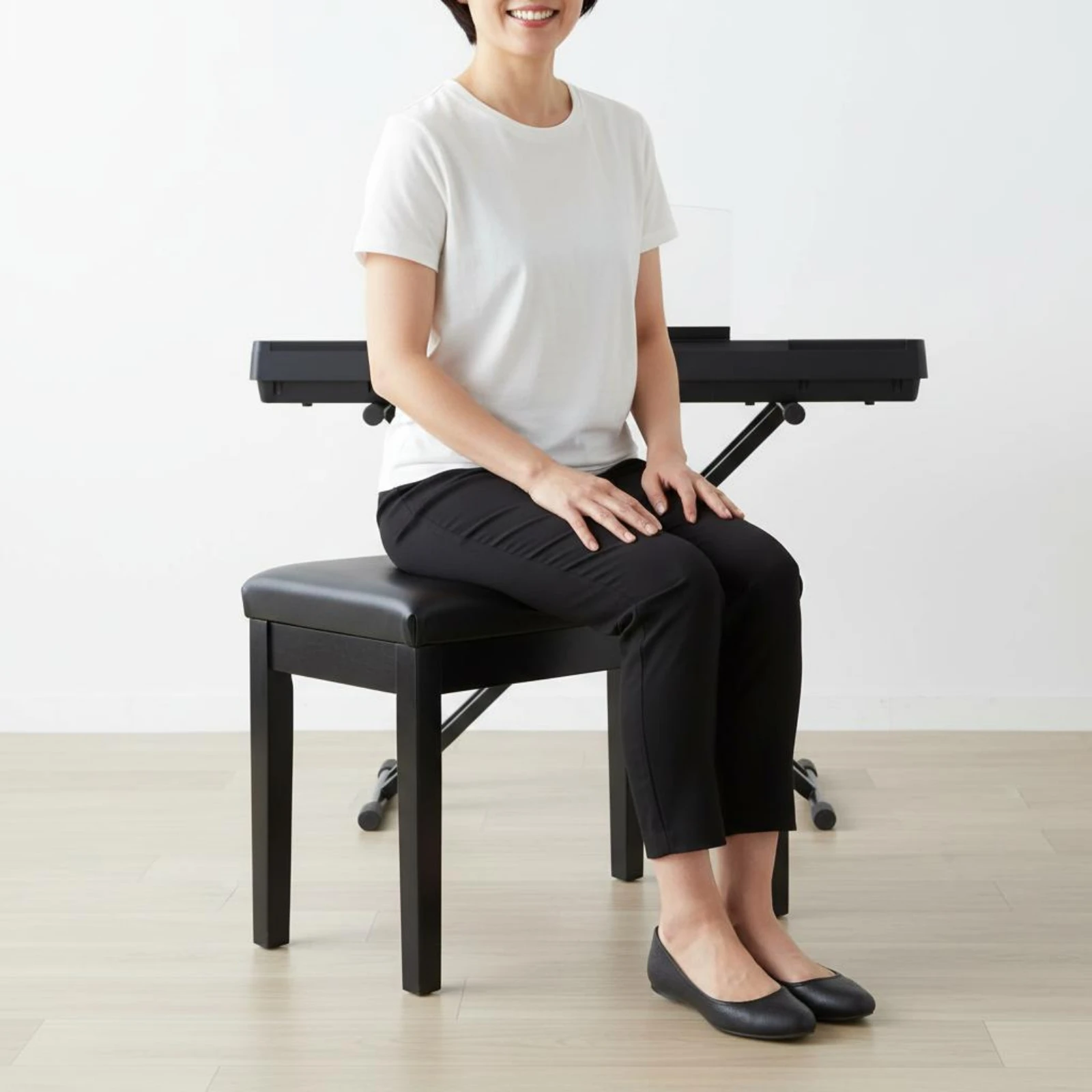 Piano Bench with Storage Wear-Resistant Storage Piano Bench Keyboard Seat Easy to Clean High-Density Sponge for Home Studio
