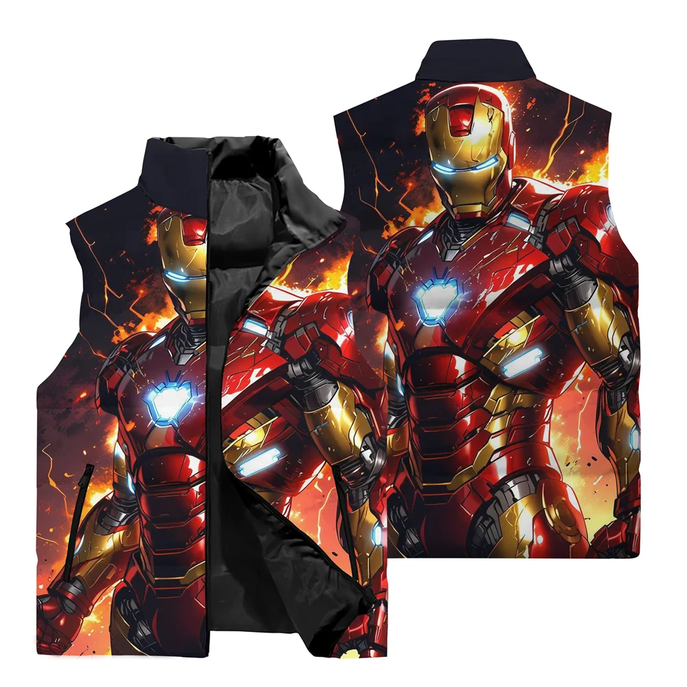 New Fashion Men\'s Sleeveless Vest 3D Printed Marvel Iron Man Pattern Street Hip Hop Sports Jacket Casual Outerwear Men\'sClothing