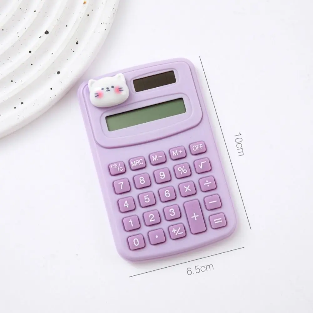 8 Digits Cute Mini Portable Digit Calculator Cartoon Animal Lightweight Cartoon Cute Calculator Kawaii Candy Color