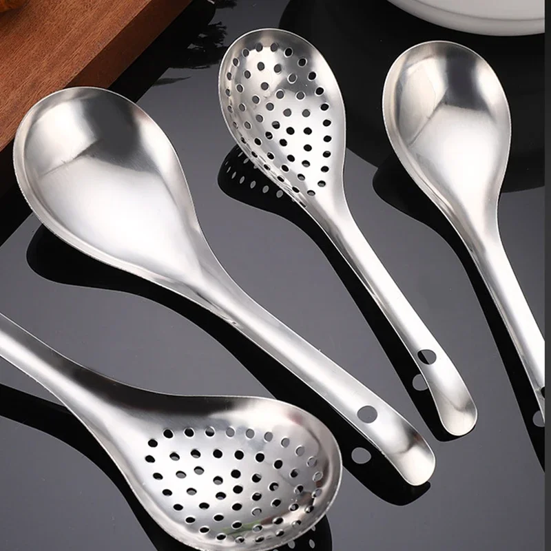 304 Stainless Steel Strainer Spoon Kitchen Colander Spoon Spoon Filter Strainer Food ScoopPerforated Skimmer Colander