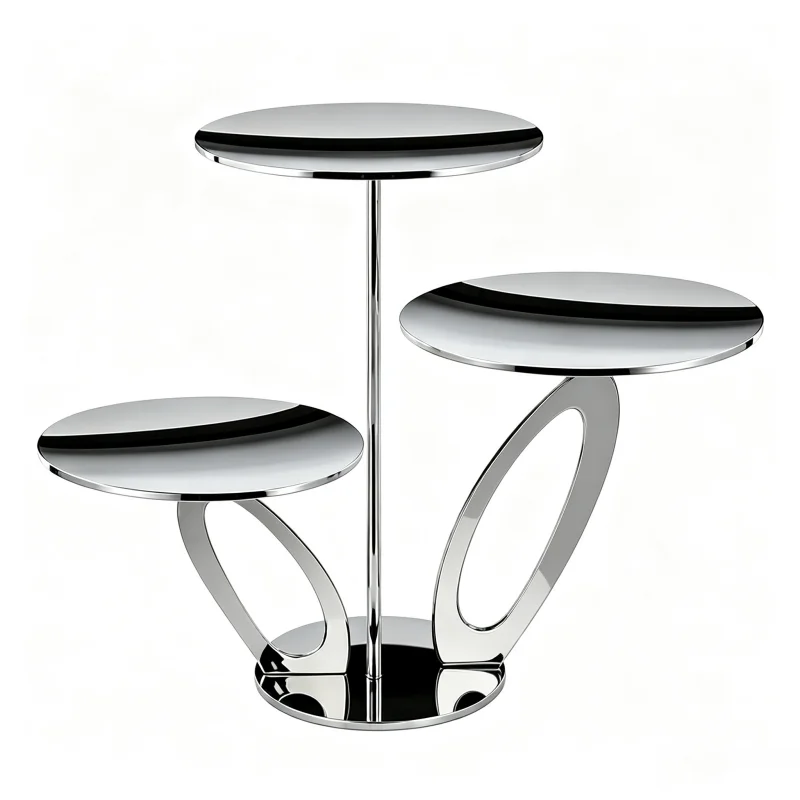 3 Tier Dessert Stand for Party, Mirrored Stainless Steel Pastry Tower, Fruit Tray & Cupcake Holder, Wedding, Birthday, High Tea