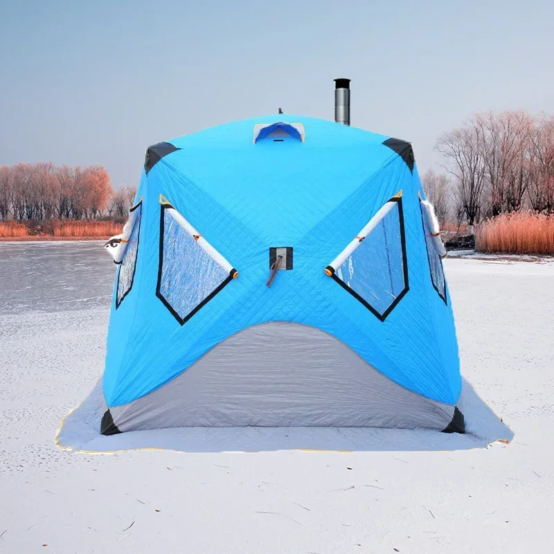 

Custom Hot Sale High Insulated Winter Outdoor Camping Carp Cube Big Portable Sauna Tents Oem Warm Large Ice Fishing Tent Dome