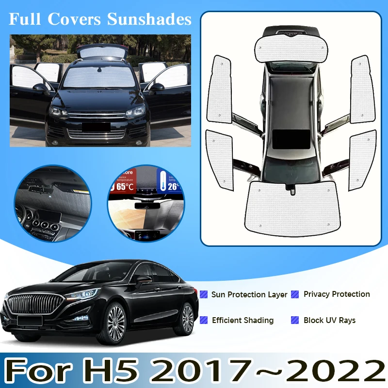 Car Windshield Visors For Hongqi H5 2017~2022 Full Window Anti-UV Sun Protection Sunshades Cover Stickers Accessories 2021 2020