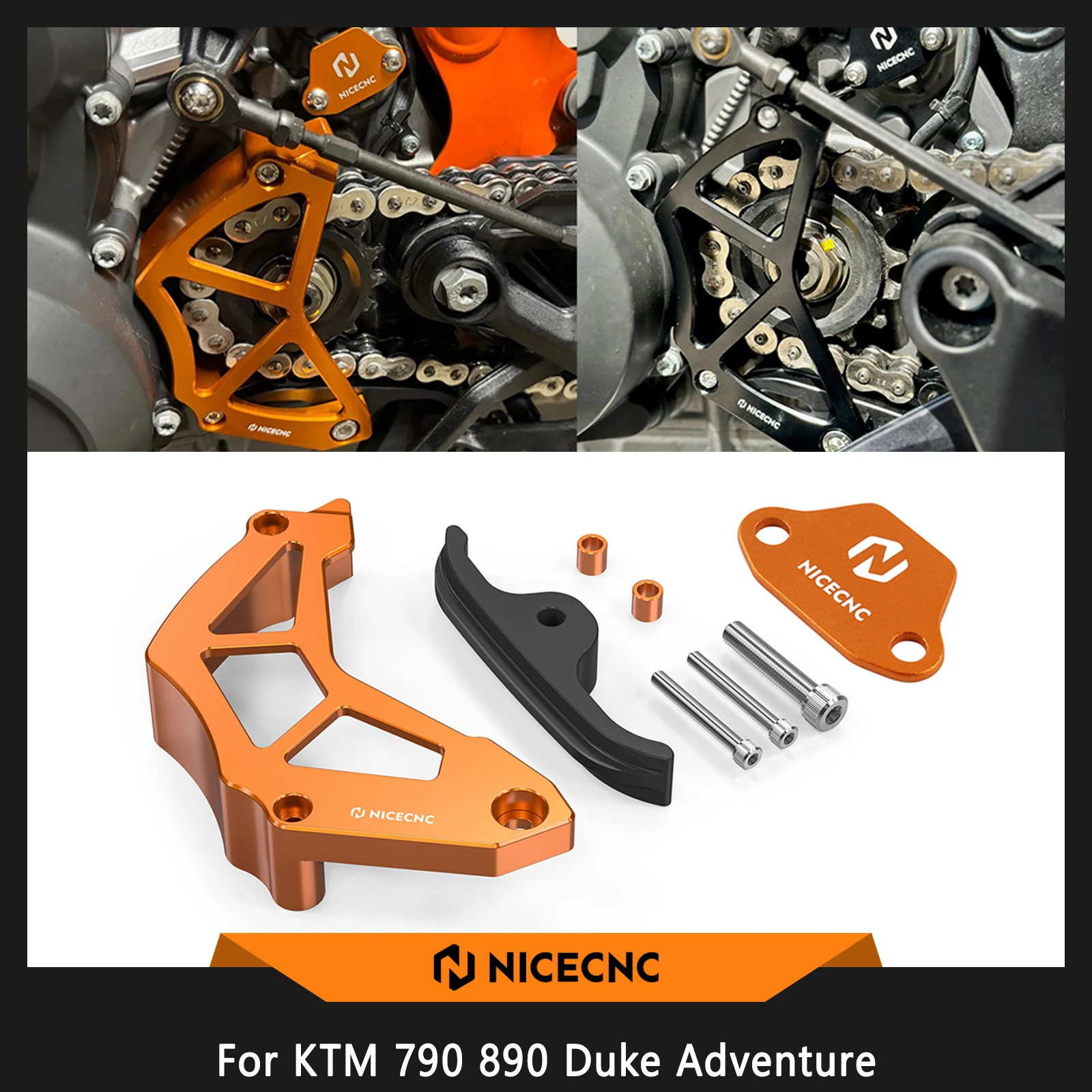 NICECNC For KTM 790 890 Duke Adventure /S/R 2018-2023 Sprocket Chain Guard Cover Sensor Cover For Husqvarna NORDEN 901 2022-2023