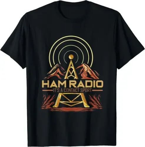 

Ham Radio It's A Contact Sport Graphic Tee Men's Breathable Cotton Short Sleeve T-Shirt