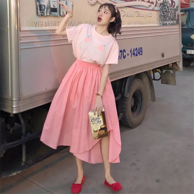 Chic Asymmetry cotton linen Skirt Women Front Short Back plus size Korean Skirts Spring Autunm Women long vintage skirts faldas
