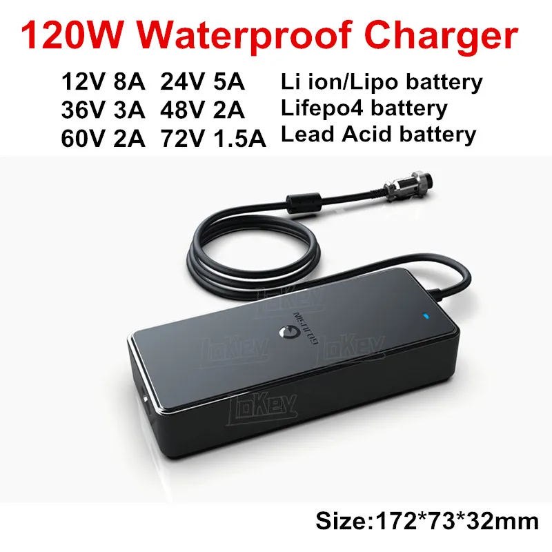 

Chargeur 12V24V36V48V60V72V 20A 10A 8A 5A 3A portable charger carregador de pilhas recarregáveis lipo chargers carregador 120w