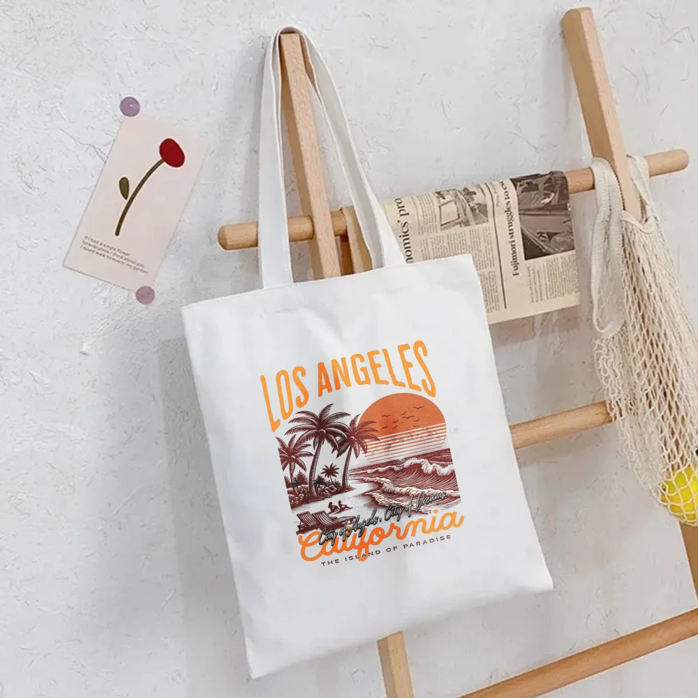 

Tropical Floral Print Canvas Tote Bag, Women Shoulder Bag for summer travel and leisure occasions