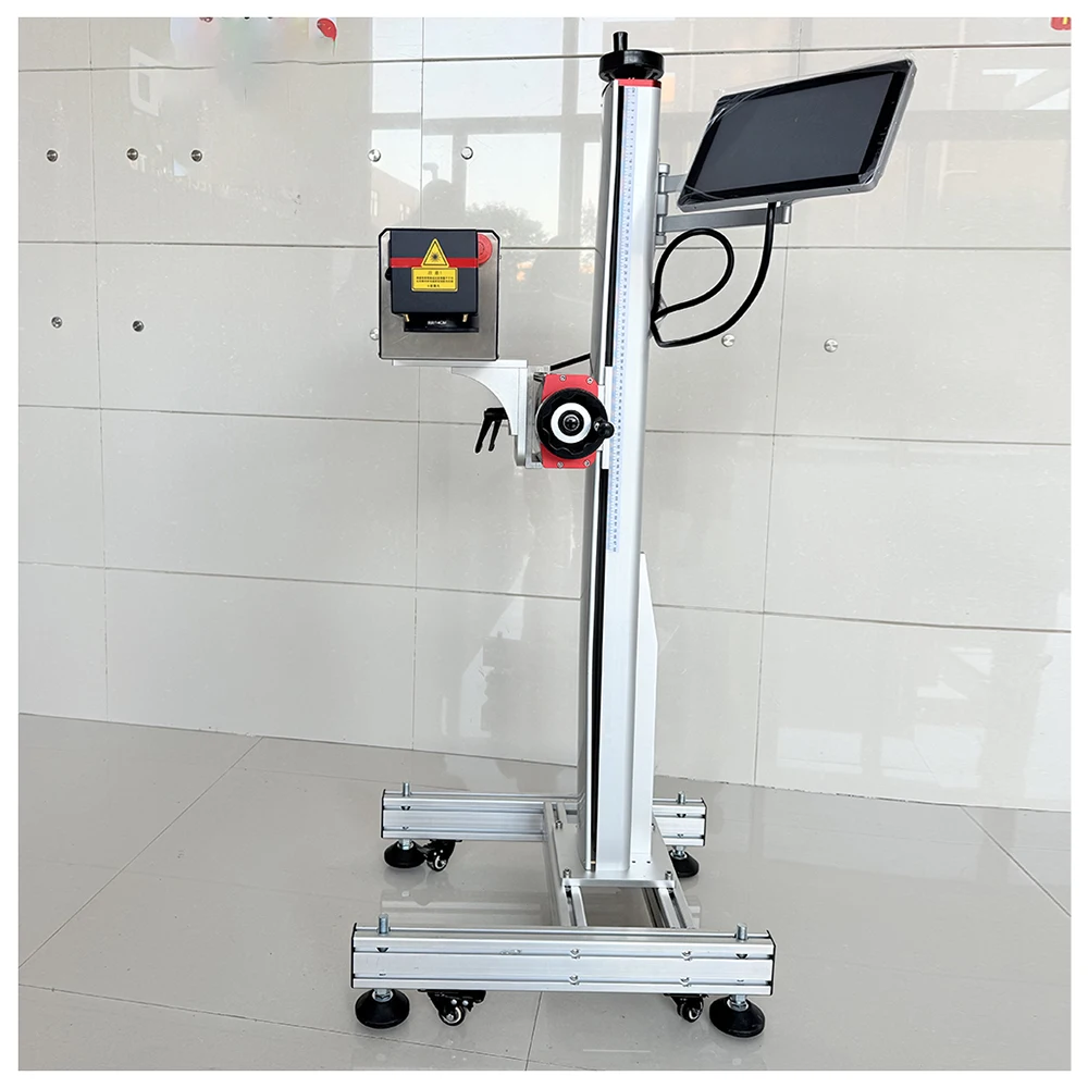 Auto Online Flying Co2 Laser Marking Machine Expiry Date Batch Code Laser Printer for Plastic Bags Cable Wire Pet Bottle