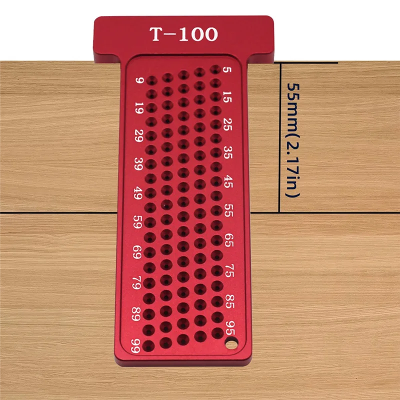 

Classy-Woodworking Scribe 100Mm T-Type Ruler Hole Scribing Ruler Aluminum Alloy Line Drawing Marking Gauge DIY Measuring Tools D