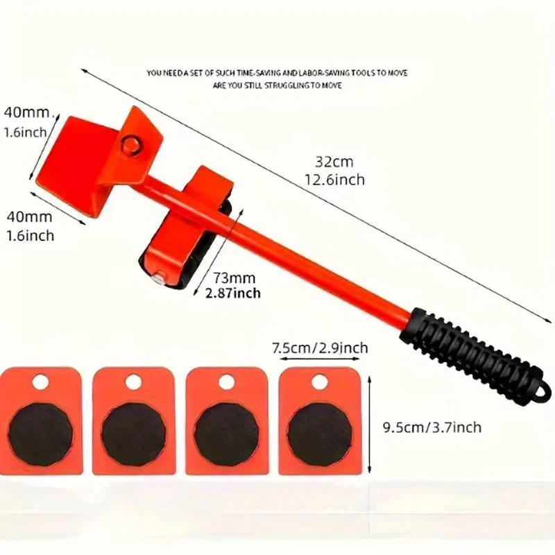 Heavy furniture lifter, mobile transportation tool, mobile roller belt roller rod moving device for lifting auxiliary furniture