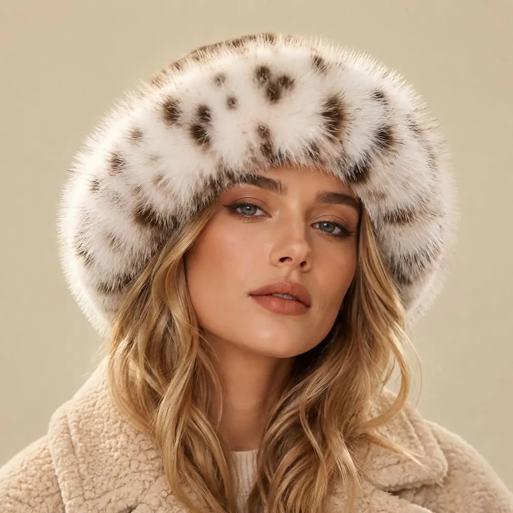 Warm Fur Fur Cap Windproof Thicken Material Warm Winter Hat Ear Flaps Soft Lining Fluffy Bucket Hat Casual Wear