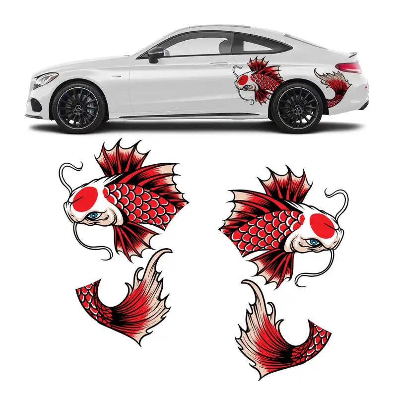 Koi Fish (Split) Car Decal Livery 2 Piece Set Limited Edition  Designed In-house And Printed On Premium Vinyl Decorate