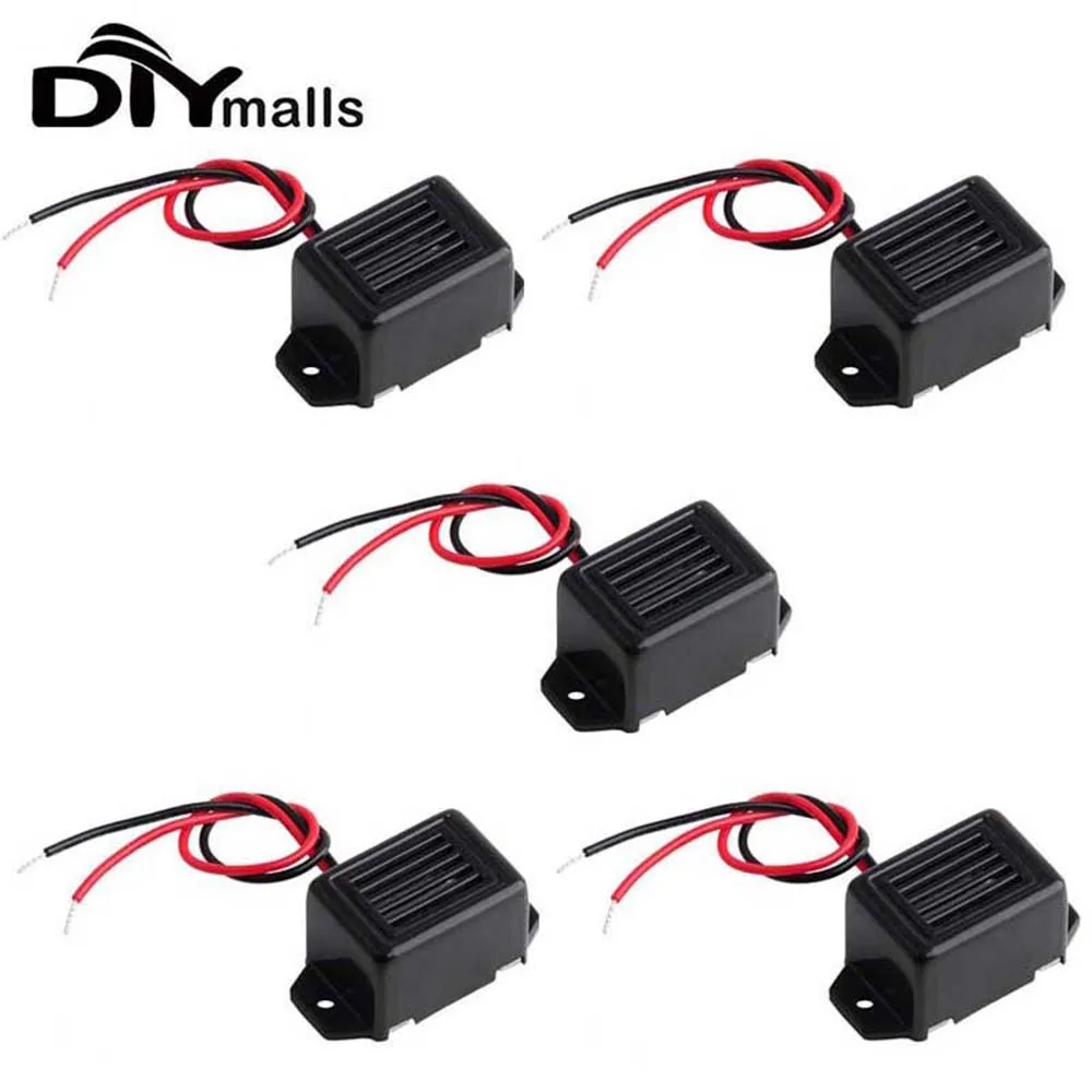 5PCS Mini Mechanical Buzzer Alarm DC 12V 85dB Electronic Constant Tone 33.5*15mm