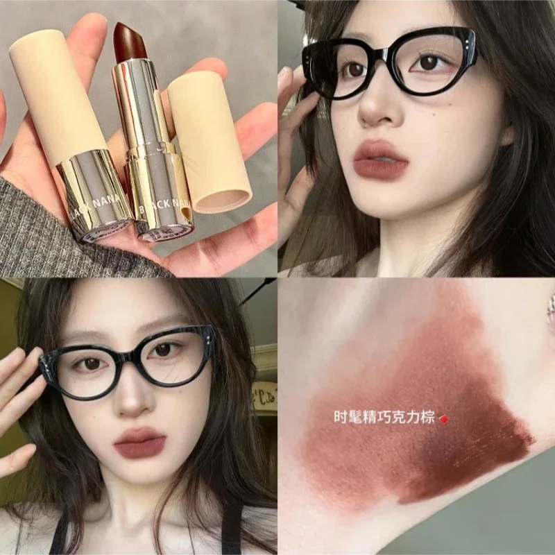 Nude Sexy Dark Red Lipstick Pen Lasting Non-marking Waterproof Lip Glaze Milky Tea Purple Non-stick Cup Korean Lip Tint Makeup