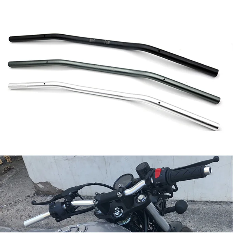 22MM Universal Retro Motorcycle Handlebar Motorbike Handle Bars Steering Wheel For BMW Honda Cafe Racer Handlebar Aluminum alloy