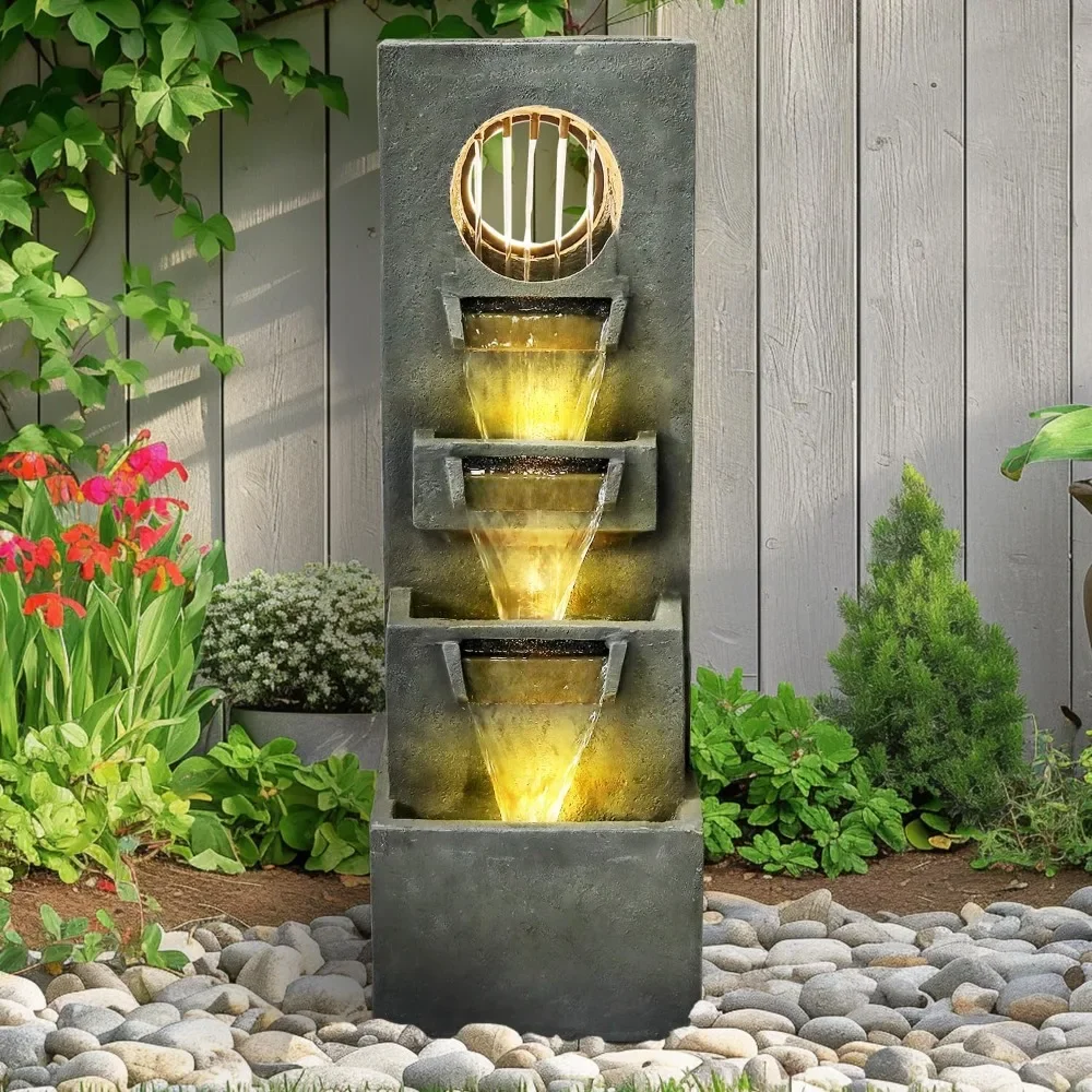 Fountain, Floor Fountains, Contemporary 4-tier Outdoor Fountains and Indoor Waterfalls, Fountain