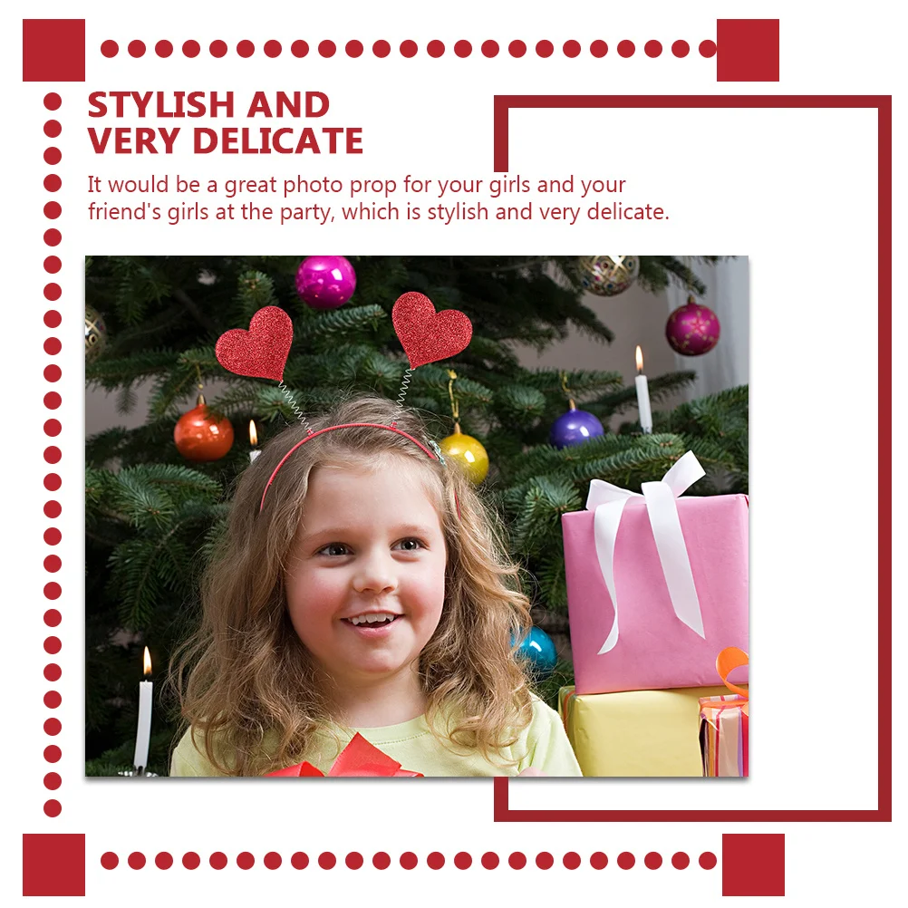 

9Pcs Heart Headbands Valentine's Day Hair Accessories Lovely Party Head Hoops for Women Festive Hairband Props