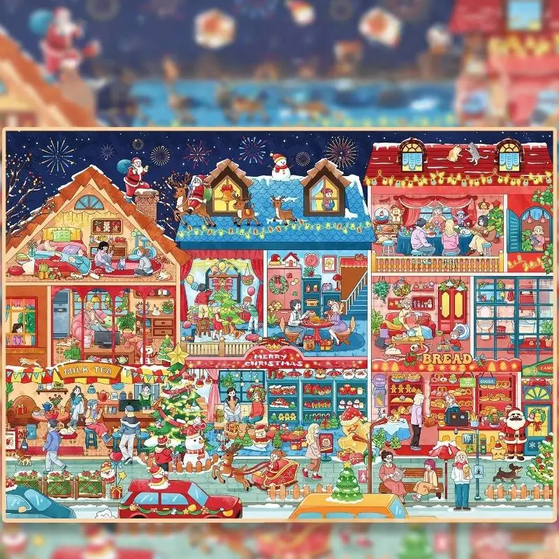 Plus Size Kawaii Christmas New Year Series 3D Cartoon Miniature Scene Stickers Creative Collage DIY Scrapbook Stacking Stickers