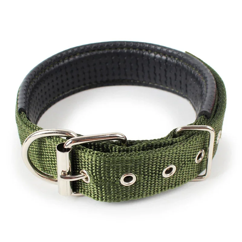 Durable Padded Puppy Big Dog Collars for Small Large Dogs Adjustable Nylon Collar Pet Accessories Greyhound Wheeling Supplies
