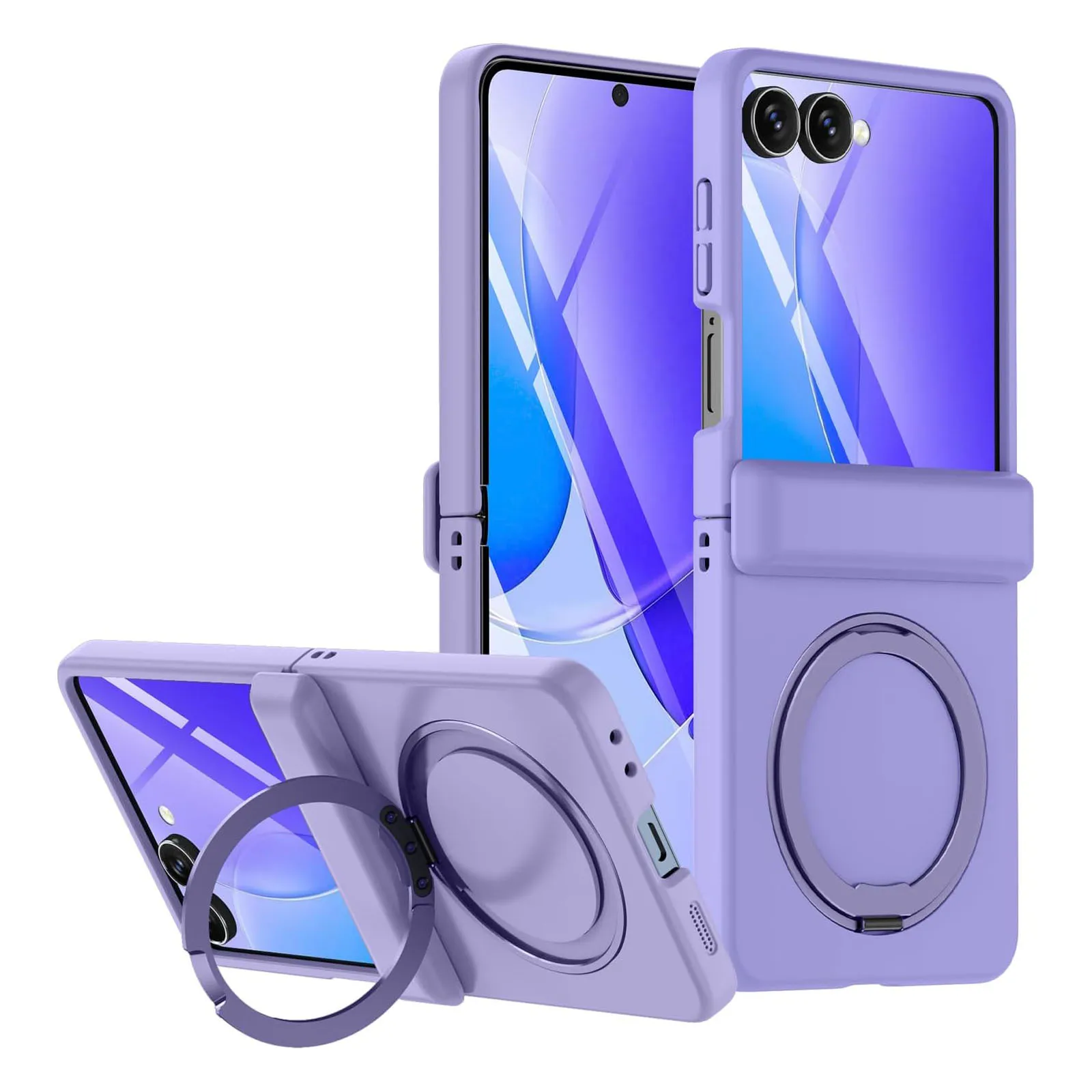 

Magnetic Case for Samsung Galaxy Z Flip 7 – MIL-Grade Shockproof, Rugged Hinge Protection, 360° Kickstand, Slim